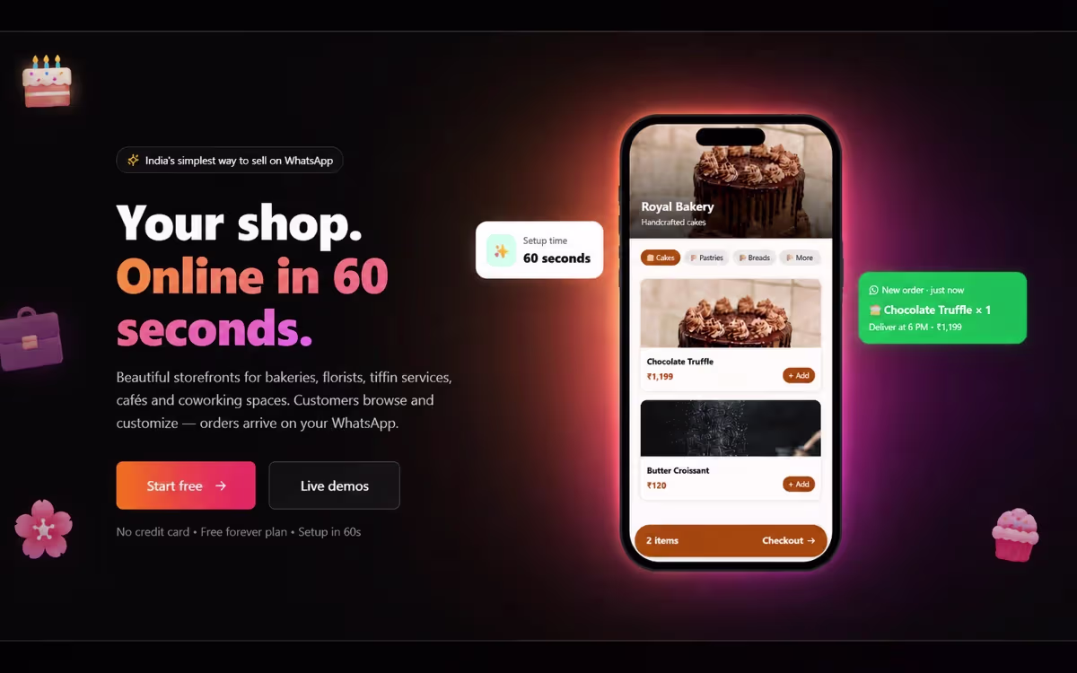 Indocia storefront showing products and customization options